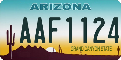 AZ license plate AAF1124