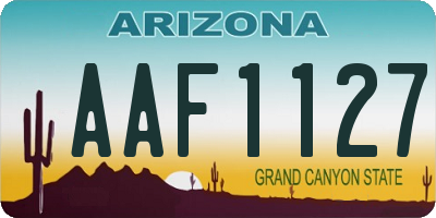 AZ license plate AAF1127