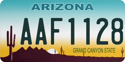 AZ license plate AAF1128