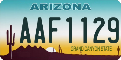 AZ license plate AAF1129