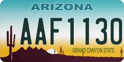 AZ license plate AAF1130