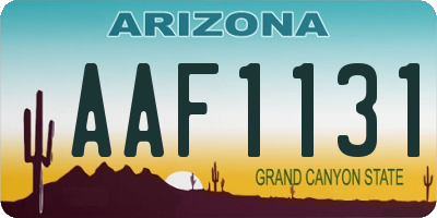 AZ license plate AAF1131