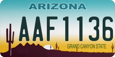 AZ license plate AAF1136