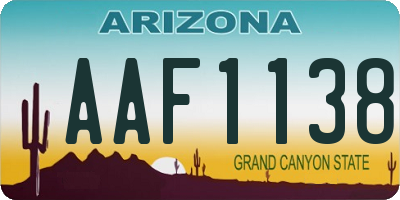 AZ license plate AAF1138