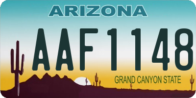 AZ license plate AAF1148