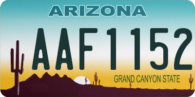 AZ license plate AAF1152