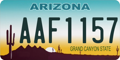 AZ license plate AAF1157