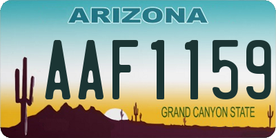 AZ license plate AAF1159