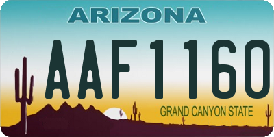 AZ license plate AAF1160