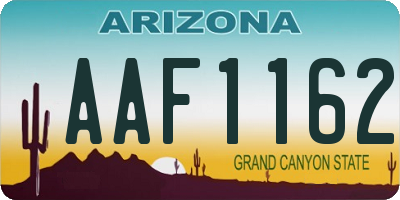 AZ license plate AAF1162