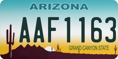 AZ license plate AAF1163