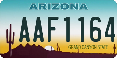 AZ license plate AAF1164
