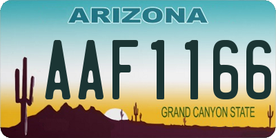AZ license plate AAF1166