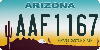 AZ license plate AAF1167