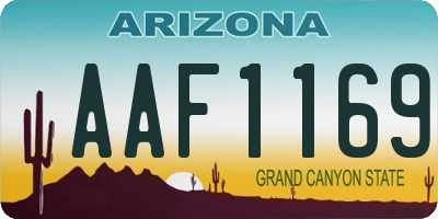 AZ license plate AAF1169