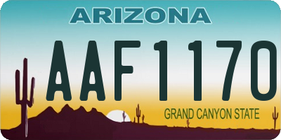 AZ license plate AAF1170