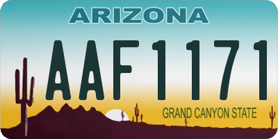 AZ license plate AAF1171