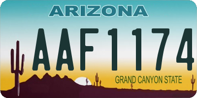 AZ license plate AAF1174