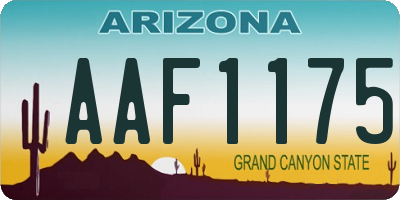AZ license plate AAF1175