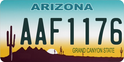 AZ license plate AAF1176