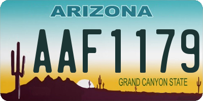 AZ license plate AAF1179