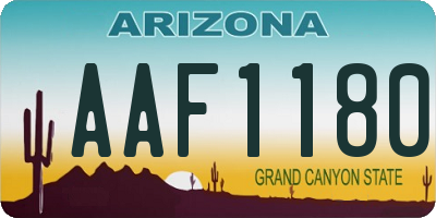 AZ license plate AAF1180