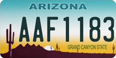 AZ license plate AAF1183