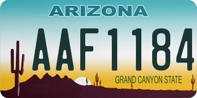 AZ license plate AAF1184