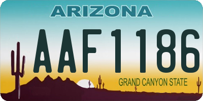 AZ license plate AAF1186