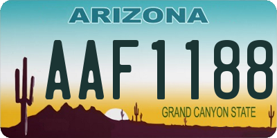 AZ license plate AAF1188
