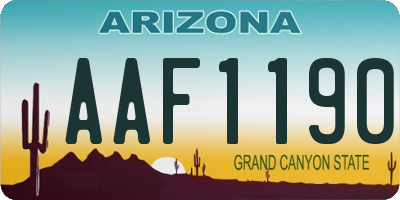 AZ license plate AAF1190