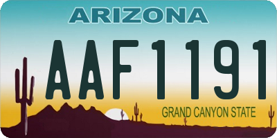 AZ license plate AAF1191