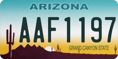 AZ license plate AAF1197