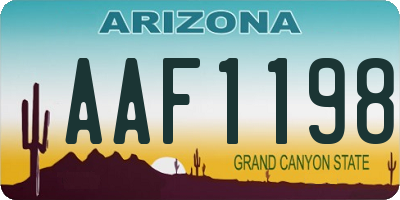 AZ license plate AAF1198