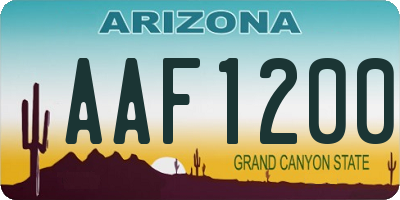 AZ license plate AAF1200