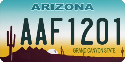 AZ license plate AAF1201