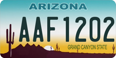 AZ license plate AAF1202
