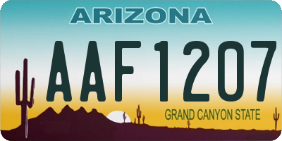 AZ license plate AAF1207