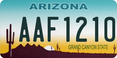 AZ license plate AAF1210