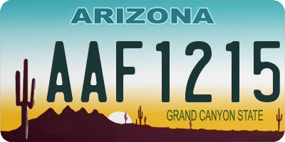 AZ license plate AAF1215