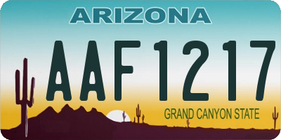 AZ license plate AAF1217