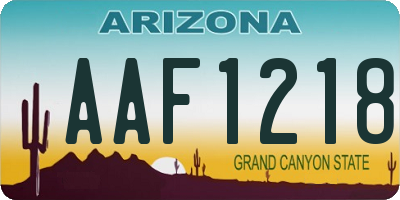 AZ license plate AAF1218