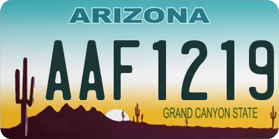 AZ license plate AAF1219