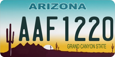 AZ license plate AAF1220