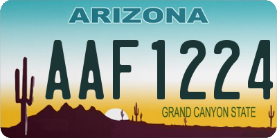 AZ license plate AAF1224