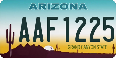 AZ license plate AAF1225