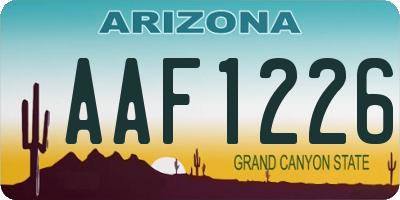 AZ license plate AAF1226