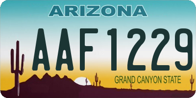 AZ license plate AAF1229