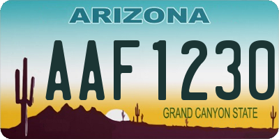 AZ license plate AAF1230