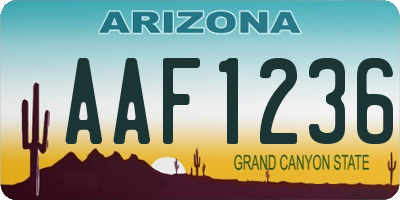 AZ license plate AAF1236